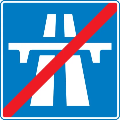 UK end of motorway sign