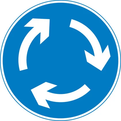 UK mini roundabout sign