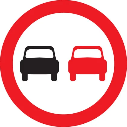 UK no overtaking sign