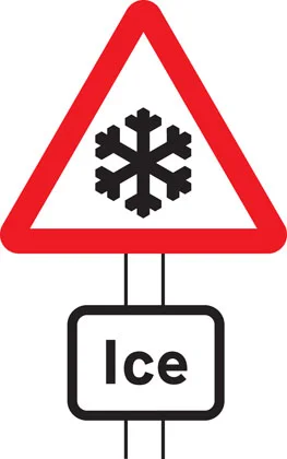 UK risk of ice warning sign