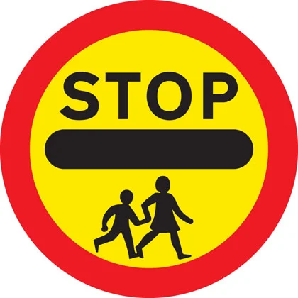 UK school crossing patrol stop sign